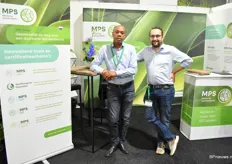 At the booth of MPSL Miguel Boerleider and Jesper Keijzer presenting their Hortifootprint Calculator. 